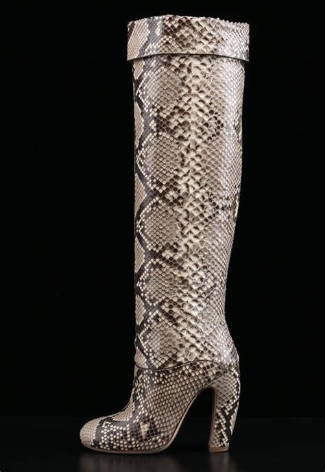 leather prada heeled boots|Prada snakeskin boots.